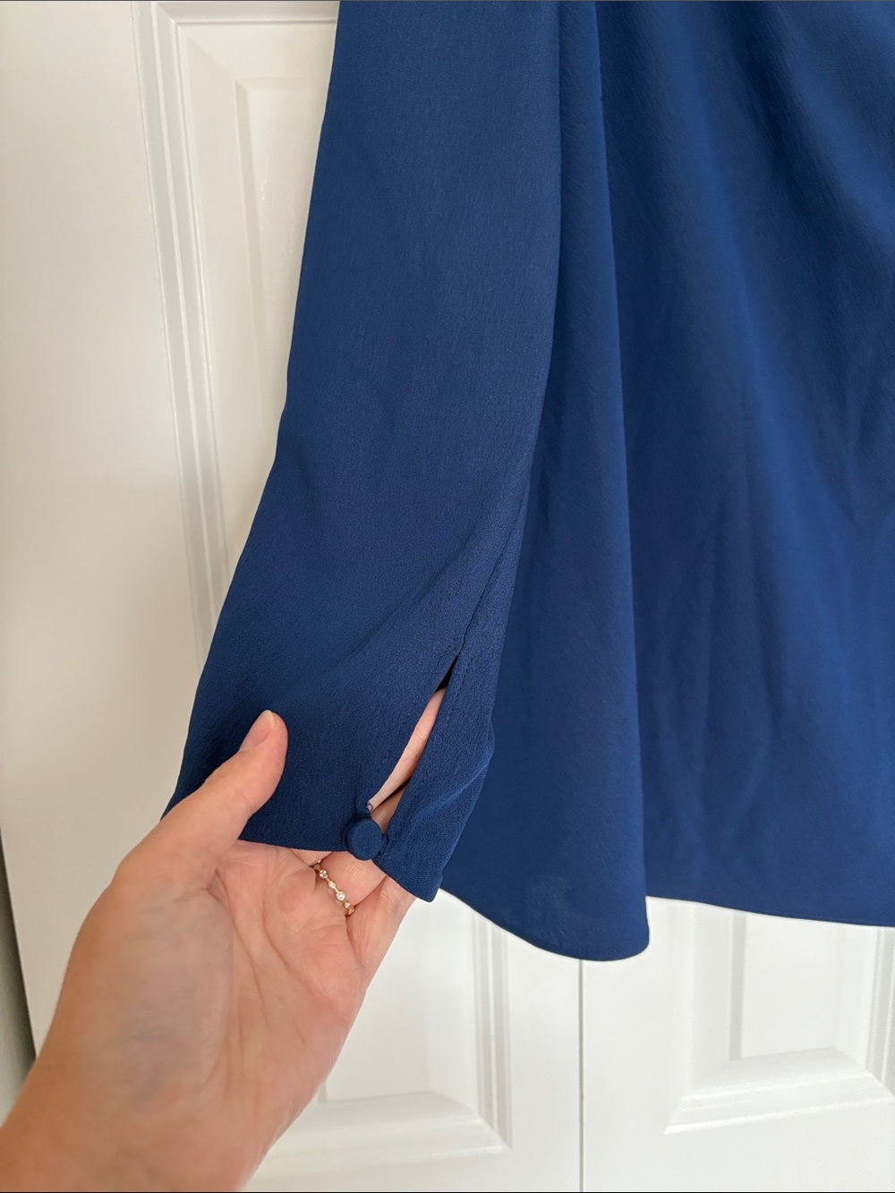 MM Lafleur Cowl Neck Long Sleeve Blouse in Royal Blue - Size 1X - Picture 3 of 6